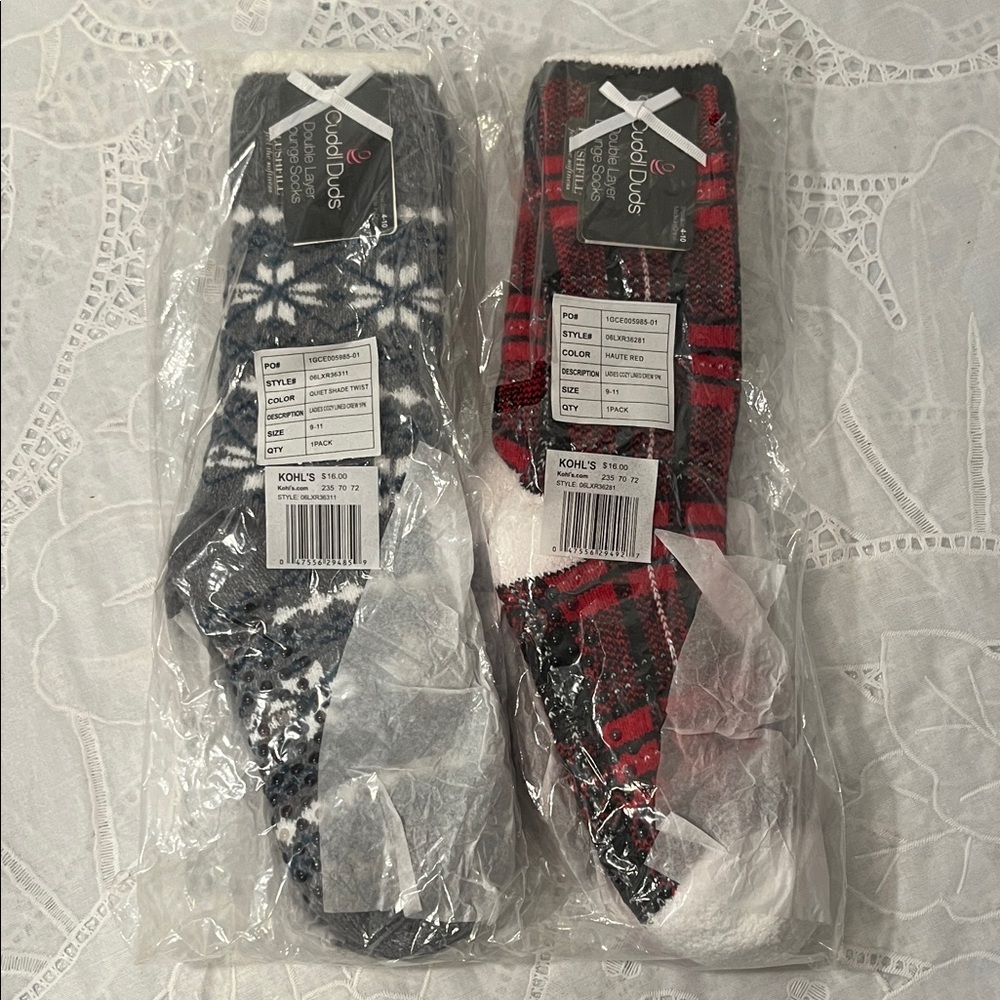 Cuddl Duds Casual Socks - Black and Red Designs